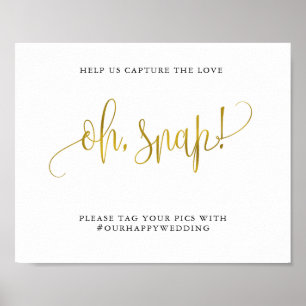 Typografie Gold Hochzeit oh Schnappfang die Liebe Poster
