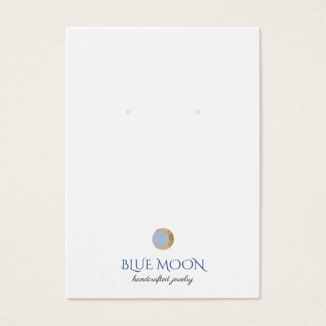 Typografie Gold Moon Earring Juwelier Display Card (Vorderseite)