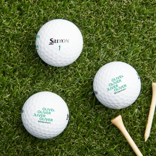 Typografie Grüner Golfer Name Golfball (Insitu Gras)