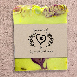 Typografie Handmade Curly Heart Wreath Custom Gummistempel