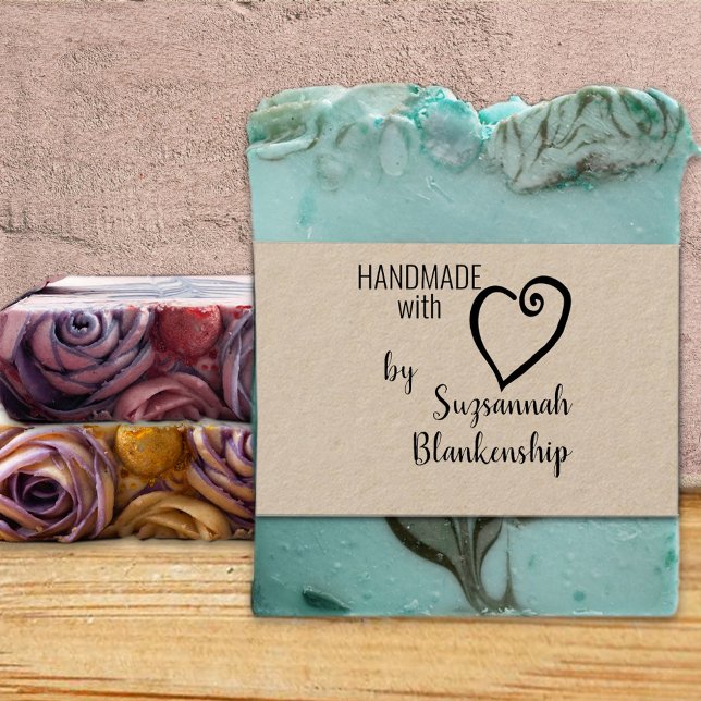 Typografie Handmade Individuelle Name Curly Heart Gummistempel (Von Creator hochgeladen)