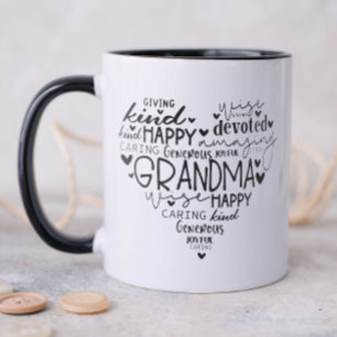 Typografie Herz Oma Tasse
