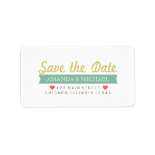 Typografie Herz Save the Date Adressaufkleber