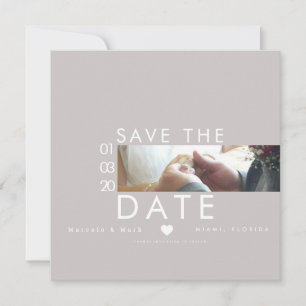 Typografie Herzen Save The Dates Dünne Foto Postka Karte
