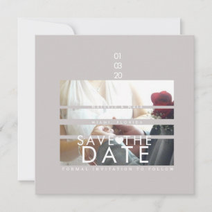 Typografie-Herzen Save the Dates Foto Blinds Karte