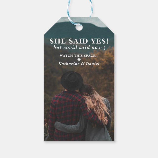 Typografie Hochzeit Geschenkanhänger (Vorderseite)