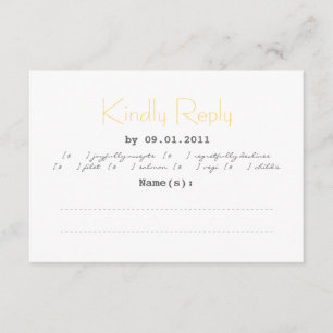 Typografie Hochzeit RSVP in Grau und Gelb