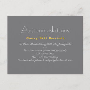 Typografie-Hochzeits-Einsatz im Grau und im Gelb Begleitkarte