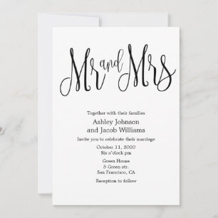 Typografie Hochzeitseinladung. Herr und Herr Mars  Einladung
