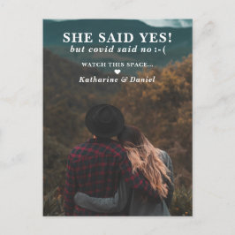 Typografie Hochzeitspause Save the Date Ankündigungspostkarte