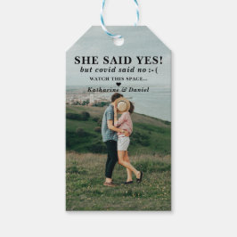 Typografie Hochzeitspause Save the Date Geschenkanhänger