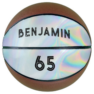 Typografie Holografischer Name Spieler Nummer Benu Basketball