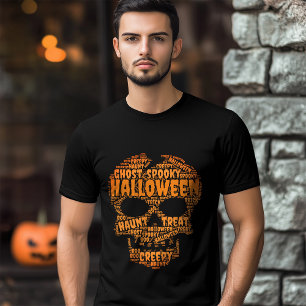 Typografie-Horror-Schädel Halloween Tri-Blend Shirt