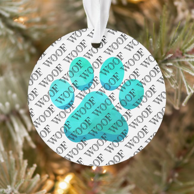 Typografie-Hundpfoten drucken modernen Haustierspa Ornament (Baum)