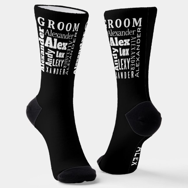 Typografie - Ihr Name oder Ihre Kostprobe Socken (Gewinkelt)