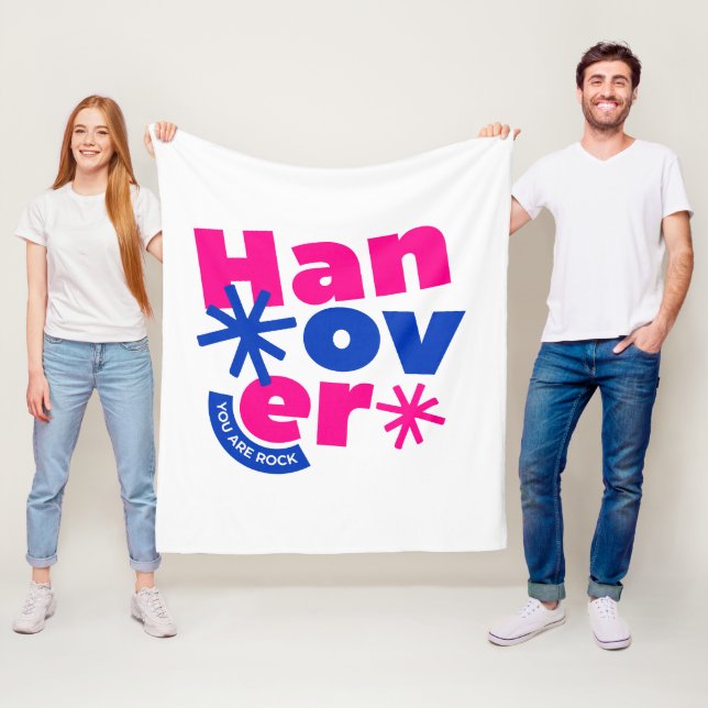 Typografie-Illustrations-Logo-Kunstwerk Fleecedecke (Beispiel)