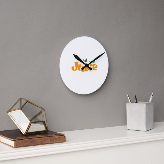 Typografie Illustrationskunstwerk Runde Wanduhr (Büro)