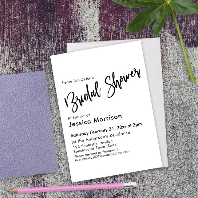 Typografie in einfachen Schwarzweißfarben und Weiß Einladung (Von Creator hochgeladen)