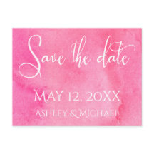 Typografie in Hot Pink-Aquarellen Save the Date 2