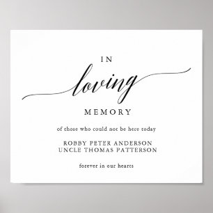 Typografie in liebevoller Erinnerung Hochzeitsschi Poster