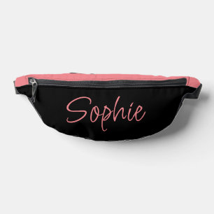 Typografie in Schwarz und Heiß-Rosa Bauchtasche