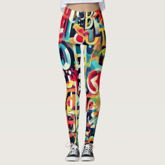 Typografie in verschiedenen Farben Leggings