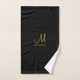 Typografie Initial Monogram Template Black & Gold Handtuch