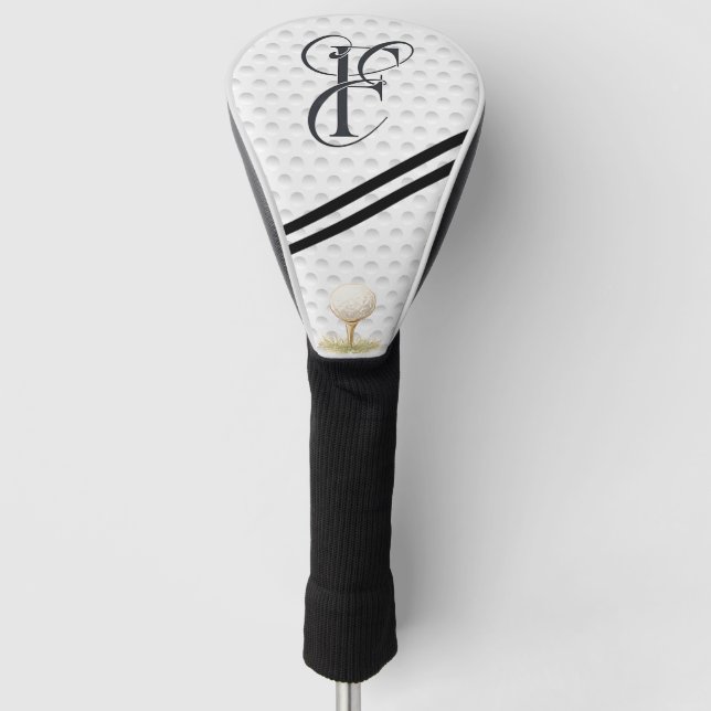 Typografie Initialen Monogramm E+F Golf Headcover (Vorderseite)