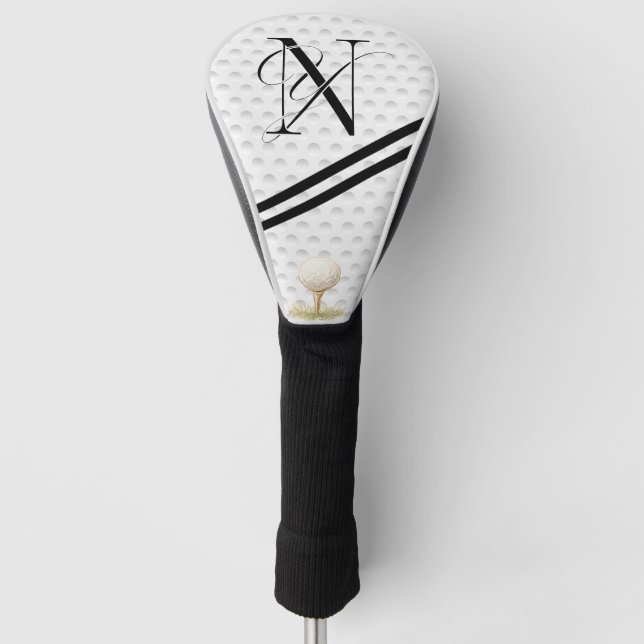 Typografie Initialen Monogramm N+Y Golf Headcover (Vorderseite)