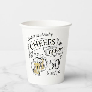 Typografie jubelt und biert jedes Alter Geburtstag Pappbecher