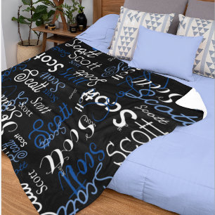 Typografie Kalligraphie Name allop schwarz Fleecedecke