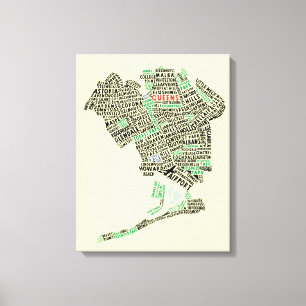 Typografie-Karten-Kunst-Leinwand-Druck der Leinwanddruck