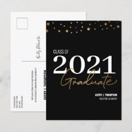 Typografie-Klasse 2021 Graduate Personalisiert Ankündigungspostkarte