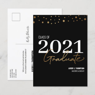 Typografie-Klasse 2021 Graduate Personalisiert Ankündigungspostkarte