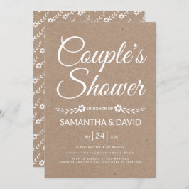 Typografie-Kraftpapier-Ehepaar-Dusche Einladung