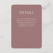 Typografie kurvt Mauve Wedding Details