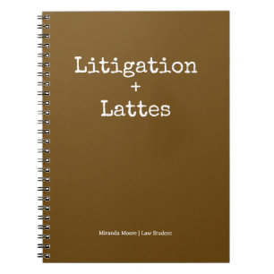 Typografie-Latte-Studium-Rechtsstudent-Trendy-Brau Notizblock
