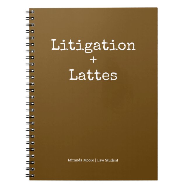 Typografie-Latte-Studium-Rechtsstudent-Trendy-Brau Notizblock (Vorderseite)