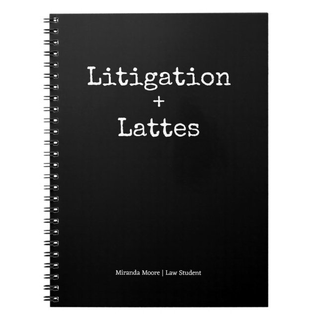 Typografie-Latte-Studium-Rechtsstudent-Trendy-Ledg Notizblock (Vorderseite)