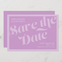 Typografie Lavender Lilac Save the Date geblüht