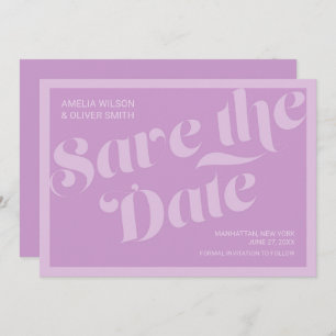 Typografie Lavender Lilac Save the Date geblüht