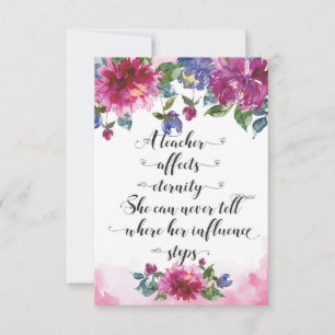 Typografie-Lehrer zurück zu Geschenken für das Sch Dankeskarte