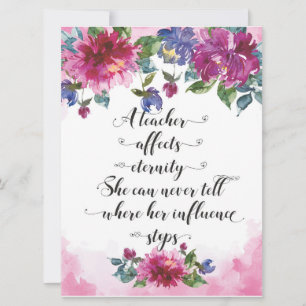 Typografie-Lehrer zurück zu Geschenken für das Sch Karte