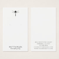 Typografie Libellen-Ohrhänger Schmuckanzeigekarte