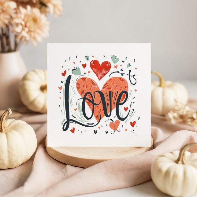 Typografie-Liebe Herz Valentinstag-Karte Mitteilungskarte (Von Creator hochgeladen)