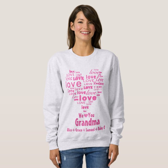 Typografie Liebe Herz "We Liebe You" Personalisier Sweatshirt (Vorne ganz)