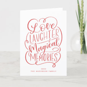 Typografie Liebe Lachen Magische Erinnerungen Feiertagskarte
