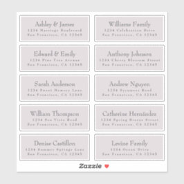 Typografie Lila Wedding Guest Address Labels