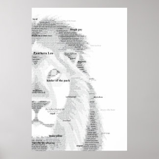 Typografie Lion Poster