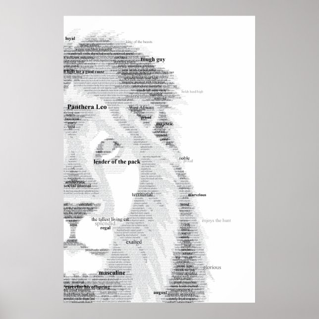 Typografie Lion Poster (Vorne)